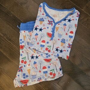 Little Sleepies 4th of July Women's Shorts/Short Sleeve Pajamas XL